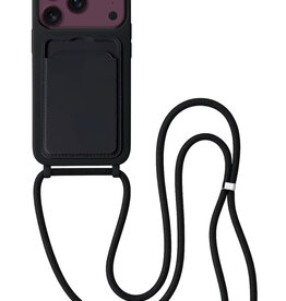 BASEY. BASEY. iPhone 18 Pro Hoesje Pashouder met Koord - Zwart