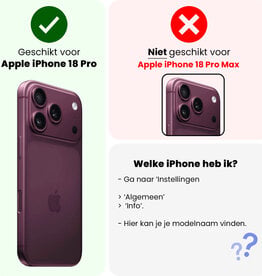 BASEY. BASEY. iPhone 18 Pro Hoesje Pashouder met Koord Met Screenprotector - Zwart