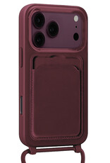 BASEY. BASEY. iPhone 18 Pro Max Hoesje Pashouder met Koord - Aubergine