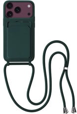BASEY. BASEY. iPhone 18 Pro Max Hoesje Pashouder met Koord - Donkergroen