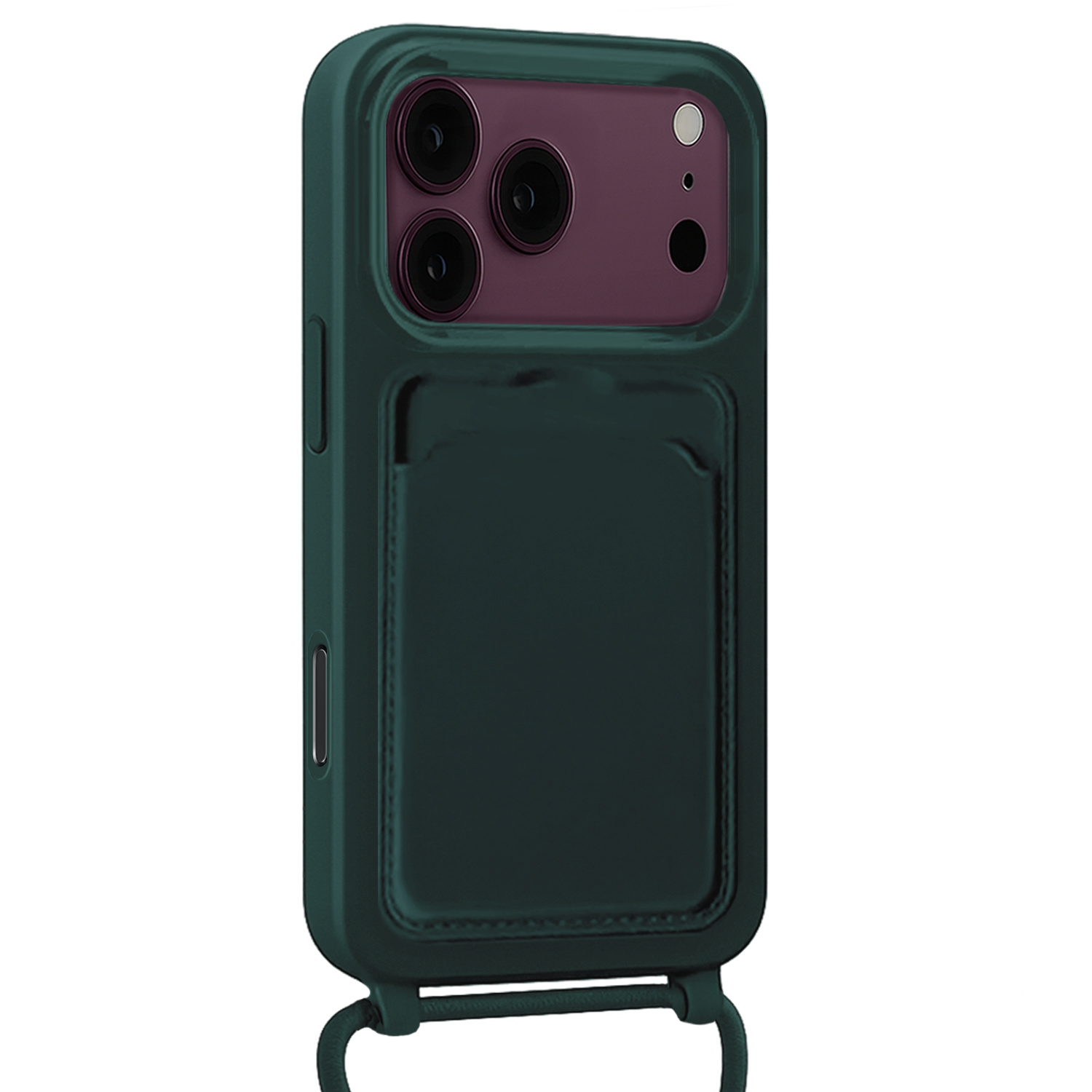 BASEY. BASEY. iPhone 18 Pro Max Hoesje Pashouder met Koord - Donkergroen