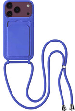 BASEY. BASEY. iPhone 18 Pro Max Hoesje Pashouder met Koord - Fel Blauw
