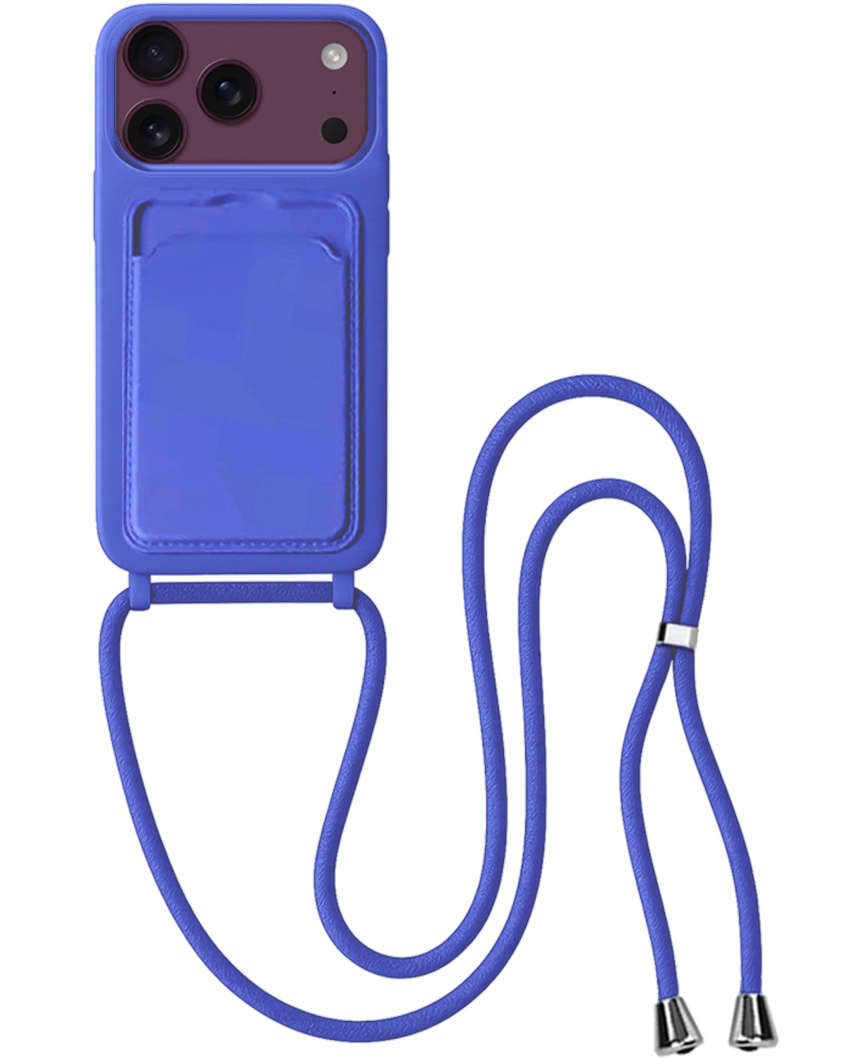 BASEY. BASEY. iPhone 18 Pro Max Hoesje Pashouder met Koord - Fel Blauw