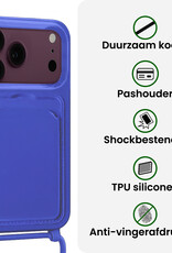 BASEY. BASEY. iPhone 18 Pro Max Hoesje Pashouder met Koord - Fel Blauw
