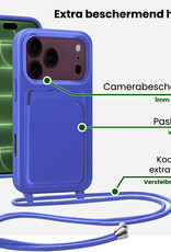 BASEY. BASEY. iPhone 18 Pro Max Hoesje Pashouder met Koord - Fel Blauw