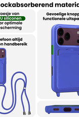 BASEY. BASEY. iPhone 18 Pro Max Hoesje Pashouder met Koord - Fel Blauw