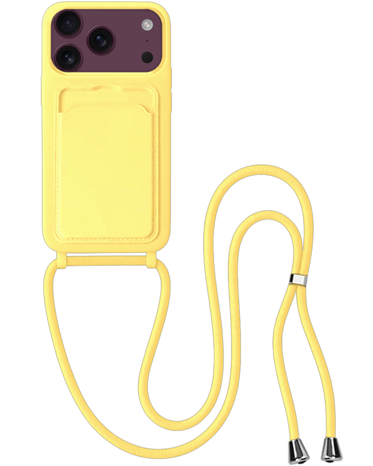 BASEY. BASEY. iPhone 18 Pro Max Hoesje Pashouder met Koord - Geel