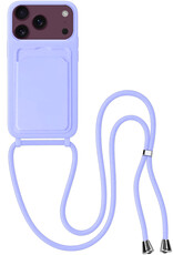 BASEY. BASEY. iPhone 18 Pro Max Hoesje Pashouder met Koord - Lila
