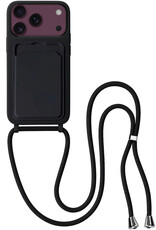 BASEY. BASEY. iPhone 18 Pro Max Hoesje Pashouder met Koord - Zwart