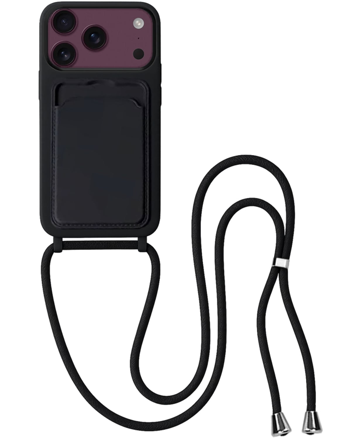 BASEY. BASEY. iPhone 18 Pro Max Hoesje Pashouder met Koord - Zwart