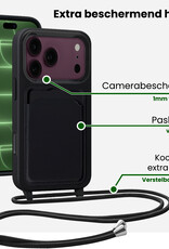 BASEY. BASEY. iPhone 18 Pro Max Hoesje Pashouder met Koord - Zwart