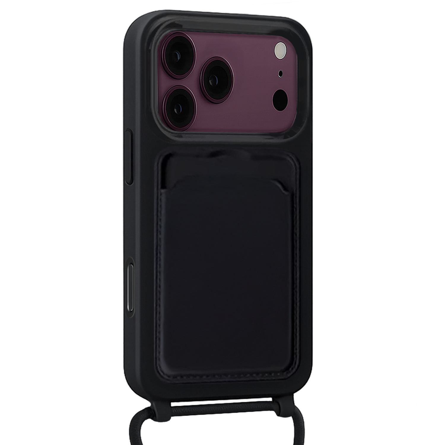 BASEY. BASEY. iPhone 18 Pro Max Hoesje Pashouder met Koord - Zwart