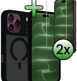 BASEY. BASEY. iPhone 18 Pro Magsafe Hoesje Zwart Met 2x Screenprotector