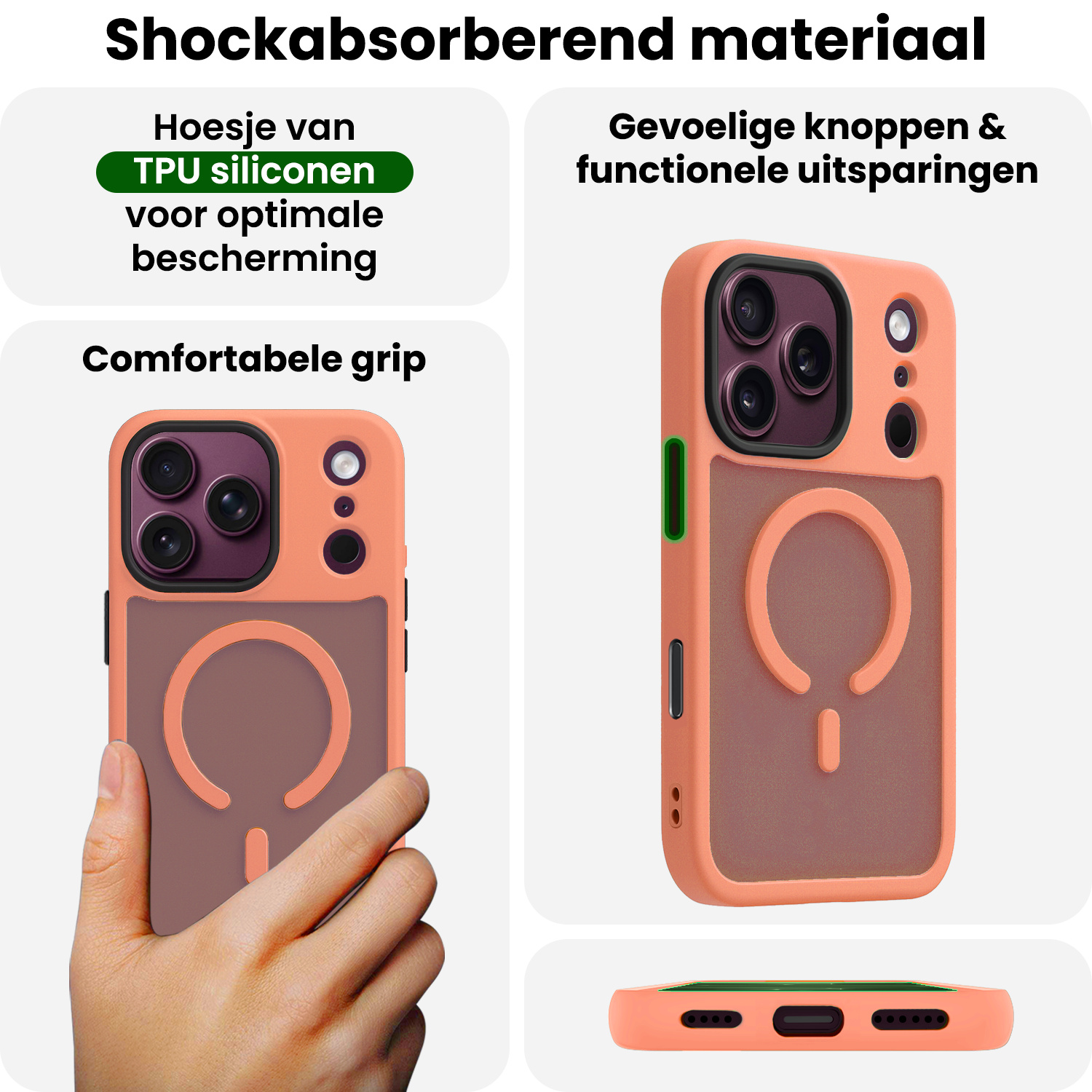 BASEY. BASEY. iPhone 18 Pro Max Magsafe Hoesje - Perzik