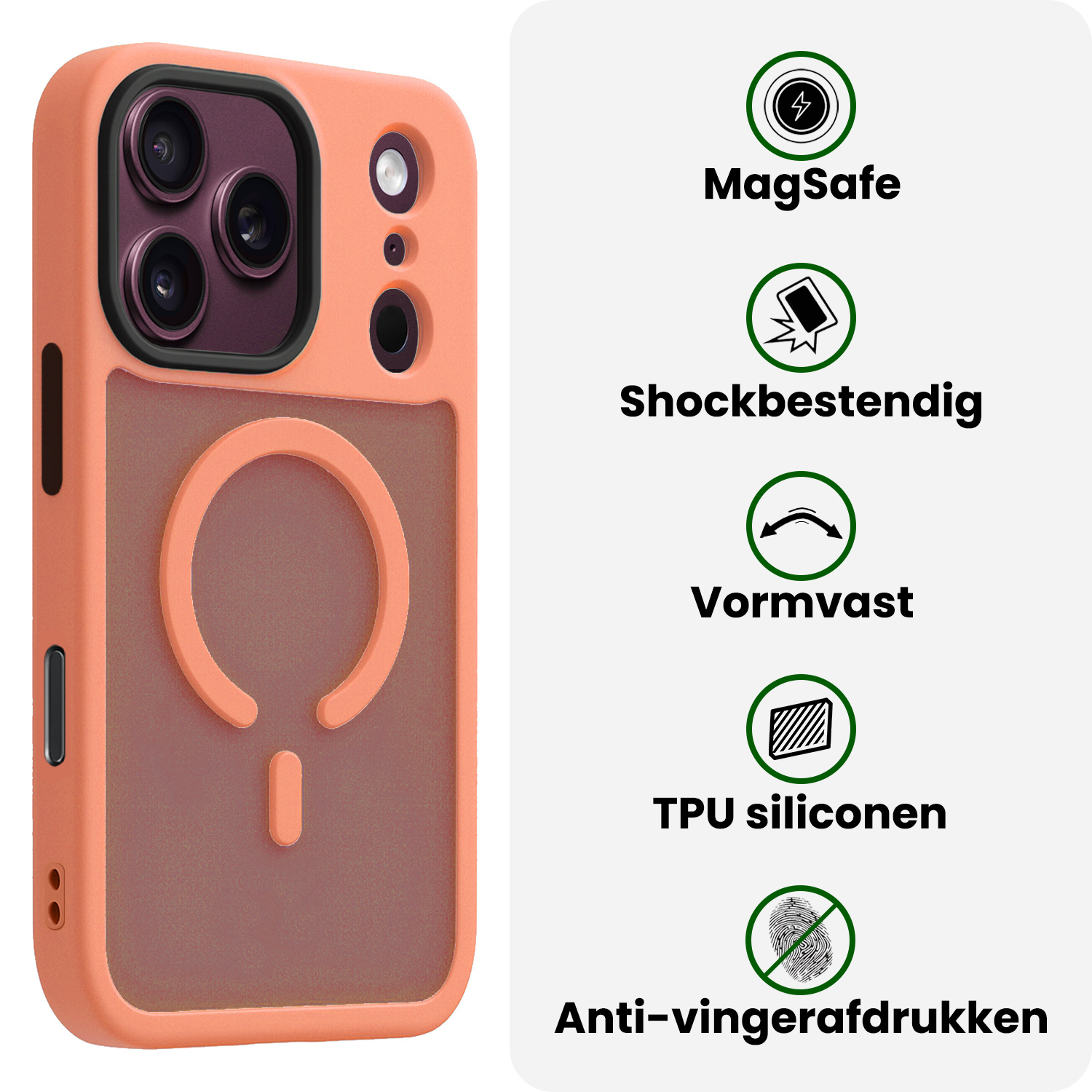 BASEY. BASEY. iPhone 18 Pro Max Magsafe Hoesje - Perzik - 2 PACK