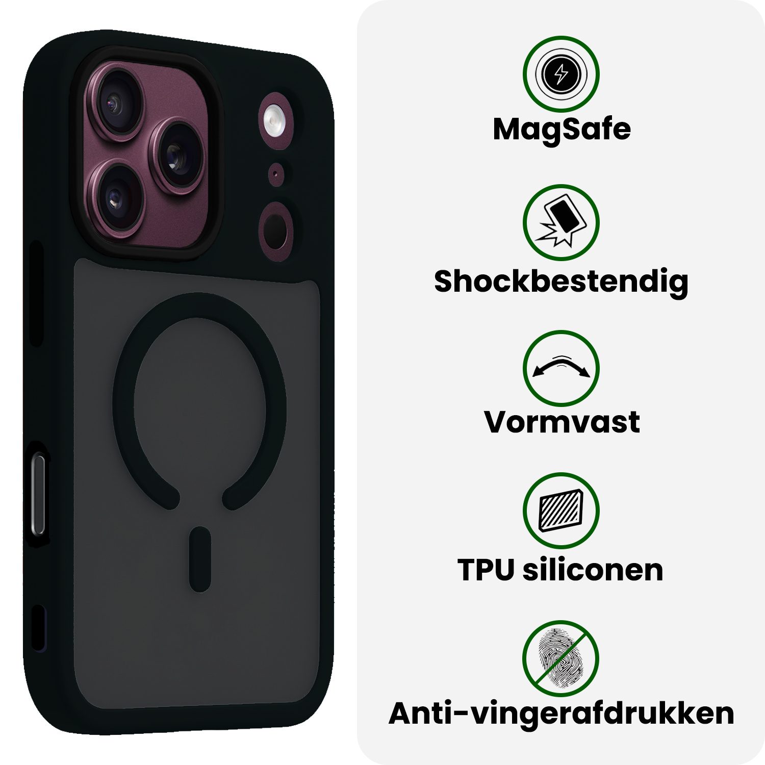 BASEY. BASEY. iPhone 18 Pro Max Magsafe Hoesje - Zwart - 2 PACK