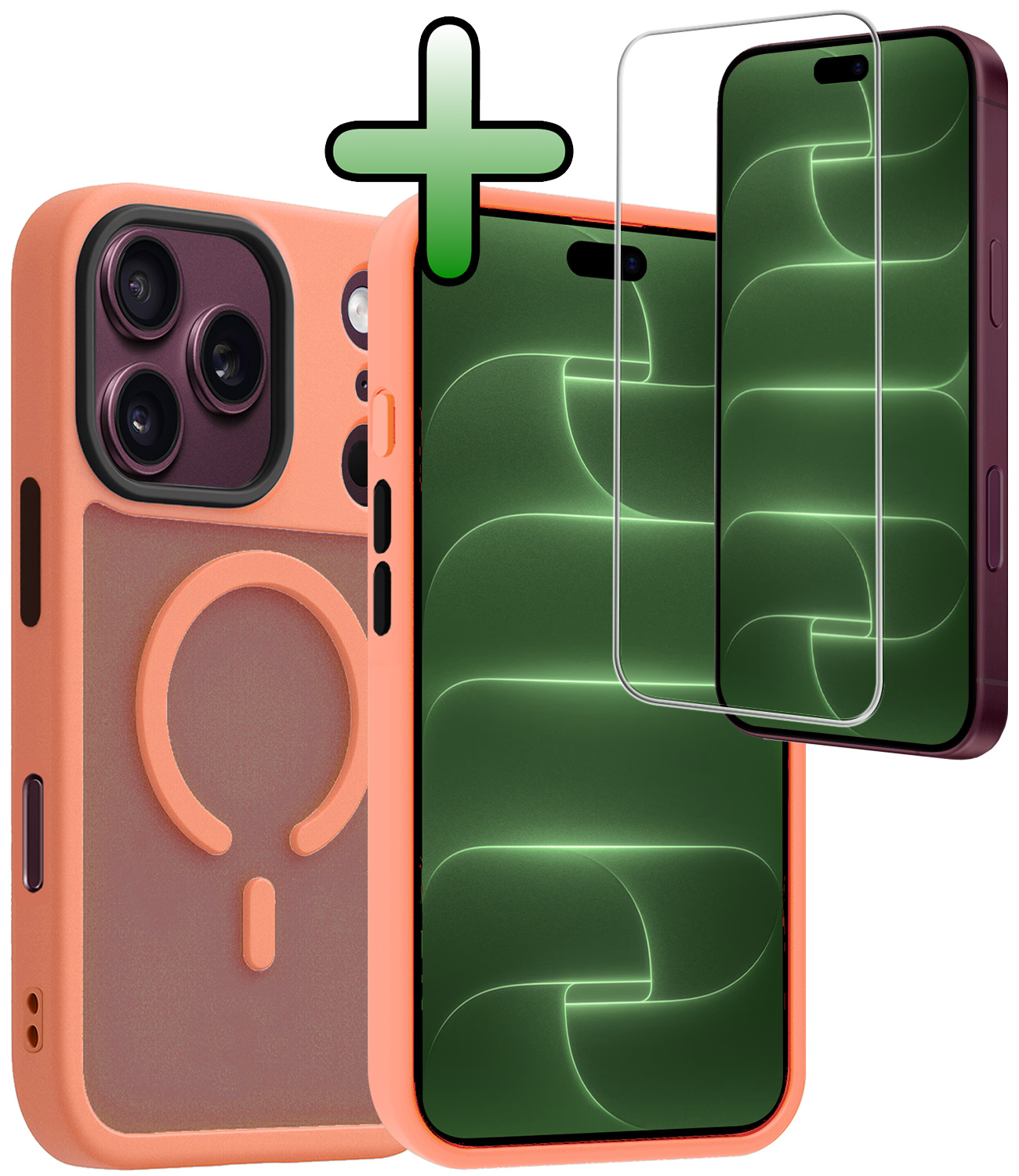 BASEY. BASEY. iPhone 18 Pro Max Magsafe Hoesje Perzik Met Screenprotector