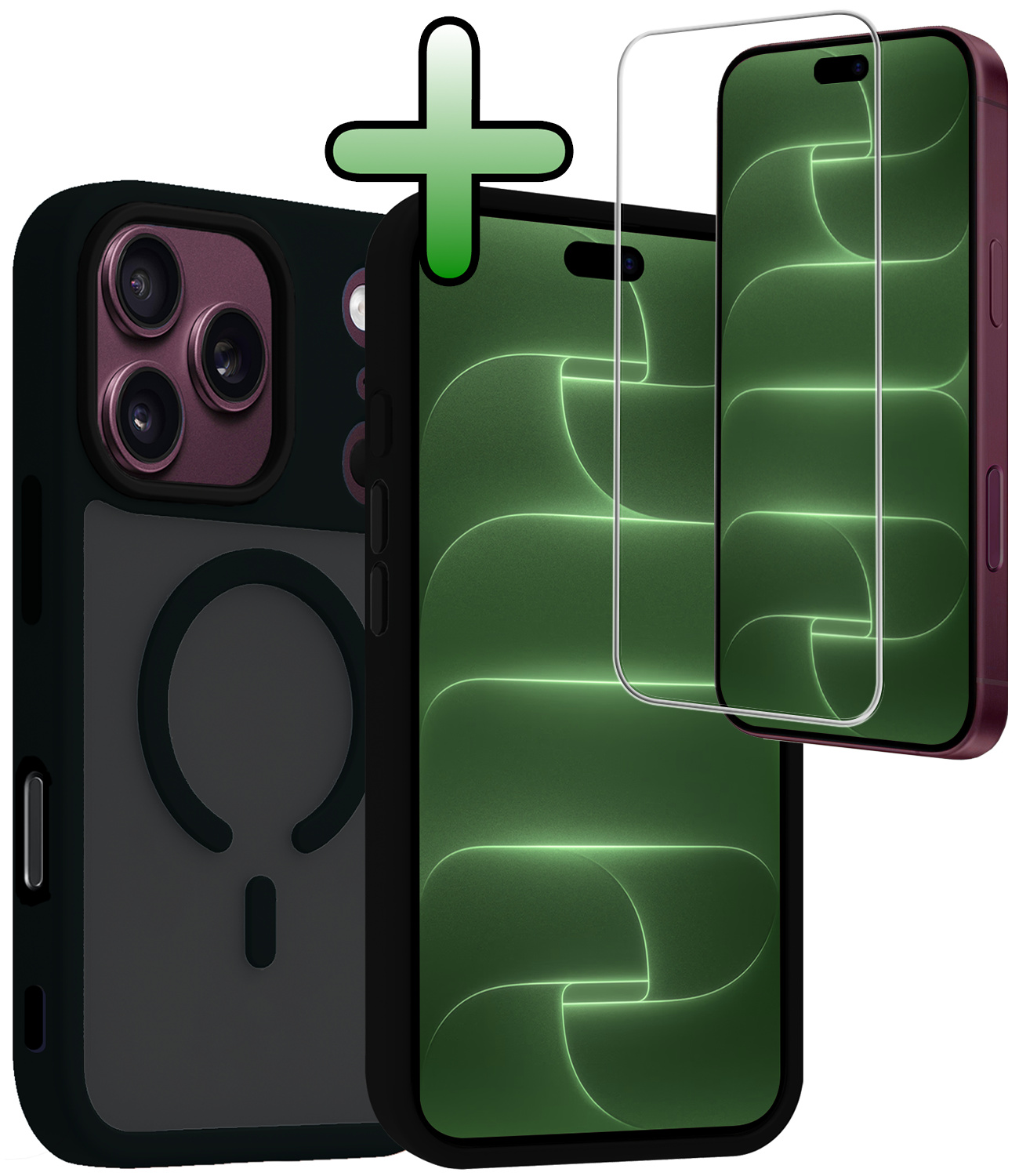 BASEY. BASEY. iPhone 18 Pro Max Magsafe Hoesje Zwart Met Screenprotector