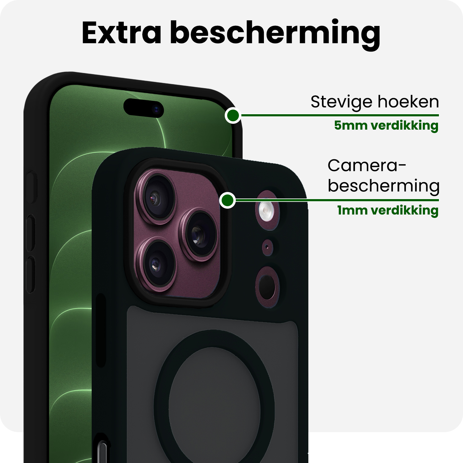 BASEY. BASEY. iPhone 18 Pro Max Magsafe Hoesje Zwart Met Screenprotector