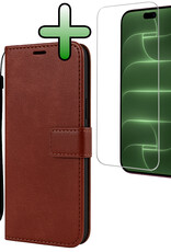 BASEY. BASEY. iPhone 18 Pro Hoesje Bookcase Met Screenprotector - Bruin