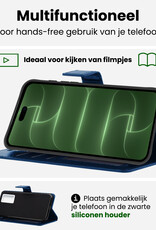BASEY. BASEY. iPhone 18 Pro Hoesje Bookcase Met Screenprotector - Donkerblauw