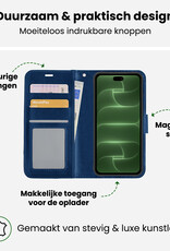 BASEY. BASEY. iPhone 18 Pro Hoesje Bookcase Met Screenprotector - Donkerblauw