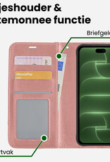 BASEY. BASEY. iPhone 18 Pro Hoesje Bookcase Met Screenprotector - Rose Goud