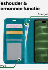 BASEY. BASEY. iPhone 18 Pro Hoesje Bookcase Met Screenprotector - Turquoise