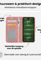 BASEY. BASEY. iPhone 18 Pro Hoesje Bookcase Met 2x Screenprotector - Rose Goud