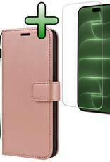 BASEY. BASEY. iPhone 18 Pro Max Hoesje Bookcase Met Screenprotector - Rose Goud