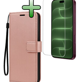 BASEY. BASEY. iPhone 18 Pro Max Hoesje Bookcase Met Screenprotector - Rose Goud