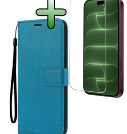 BASEY. BASEY. iPhone 18 Pro Max Hoesje Bookcase Met Screenprotector - Turquoise