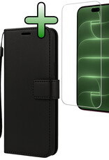 BASEY. BASEY. iPhone 18 Pro Max Hoesje Bookcase Met Screenprotector - Zwart
