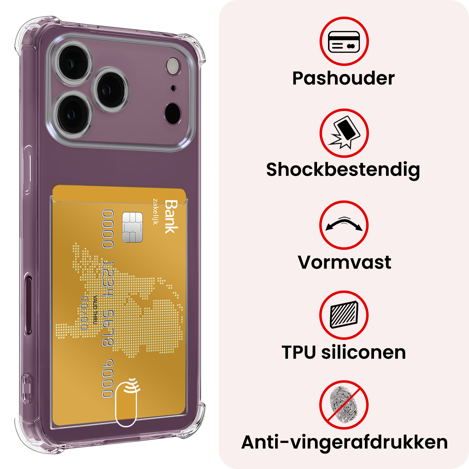 NoXx NoXx iPhone 18 Pro Max Hoesje Pashouder
