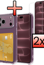 NoXx NoXx iPhone 18 Pro Max Hoesje Pashouder Met 2x Screenprotector