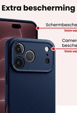 NoXx NoXx iPhone 18 Pro Hoesje Siliconen - Donkerblauw