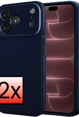 NoXx NoXx iPhone 18 Pro Hoesje Siliconen - Donkerblauw - 2 PACK