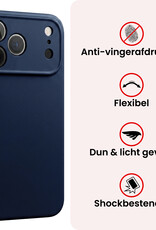 NoXx NoXx iPhone 18 Pro Hoesje Siliconen - Donkerblauw - 2 PACK