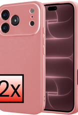 NoXx NoXx iPhone 18 Pro Hoesje Siliconen - Lichtroze - 2 PACK