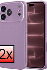 NoXx NoXx iPhone 18 Pro Hoesje Siliconen - Lila - 2 PACK