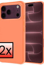 NoXx NoXx iPhone 18 Pro Hoesje Siliconen - Perzik - 2 PACK