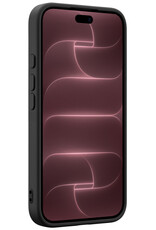 NoXx NoXx iPhone 18 Pro Hoesje Siliconen Met Screenprotector Met Dichte Notch - Zwart