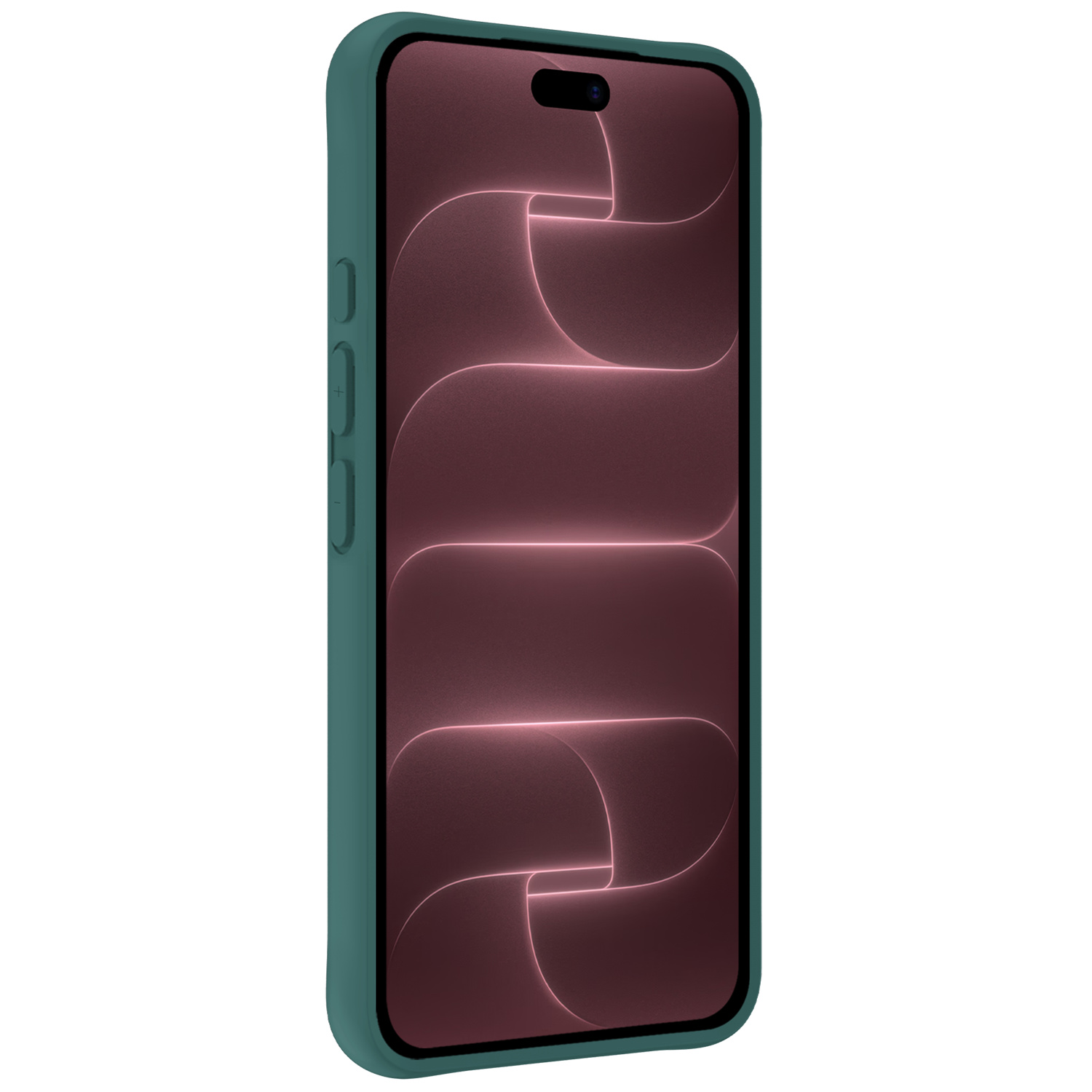 NoXx NoXx iPhone 18 Pro Hoesje Siliconen Met 2x Screenprotector Met Dichte Notch - Donkergroen