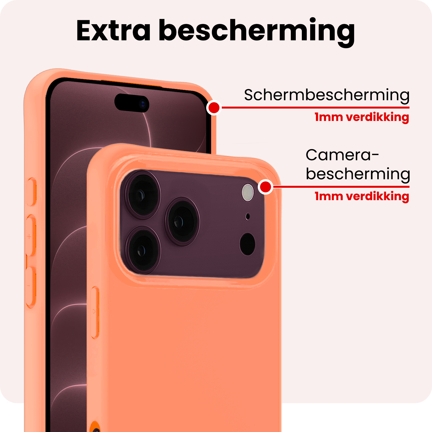 NoXx NoXx iPhone 18 Pro Max Hoesje Siliconen - Perzik