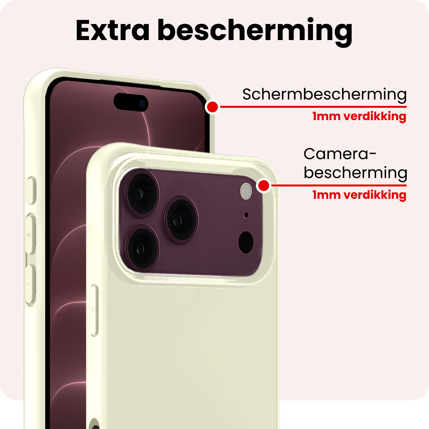 NoXx NoXx iPhone 18 Pro Max Hoesje Siliconen - Wit