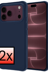 NoXx NoXx iPhone 18 Pro Max Hoesje Siliconen - Donkerblauw - 2 PACK