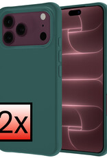 NoXx NoXx iPhone 18 Pro Max Hoesje Siliconen - Donkergroen - 2 PACK