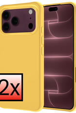 NoXx NoXx iPhone 18 Pro Max Hoesje Siliconen - Geel - 2 PACK