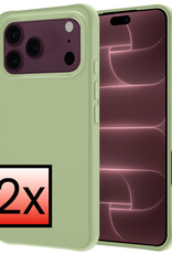NoXx NoXx iPhone 18 Pro Max Hoesje Siliconen - Groen - 2 PACK