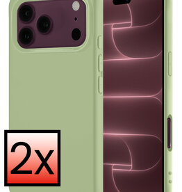 NoXx NoXx iPhone 18 Pro Max Hoesje Siliconen - Groen - 2 PACK